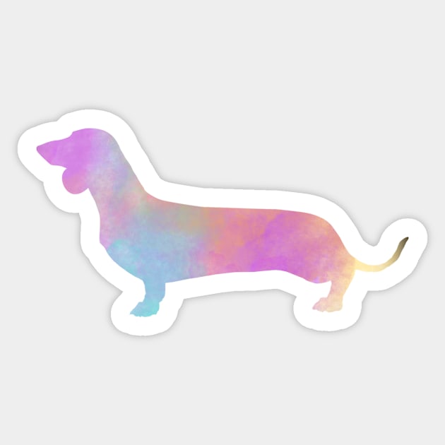 Watercolor Dachshund Silhoeutte Sticker by tribbledesign